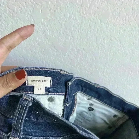 Madewell Slim Demi-Boot Jeans Women's Size 27 Medium Wash High-Rise Style #MB917 - Picture 9 of 14